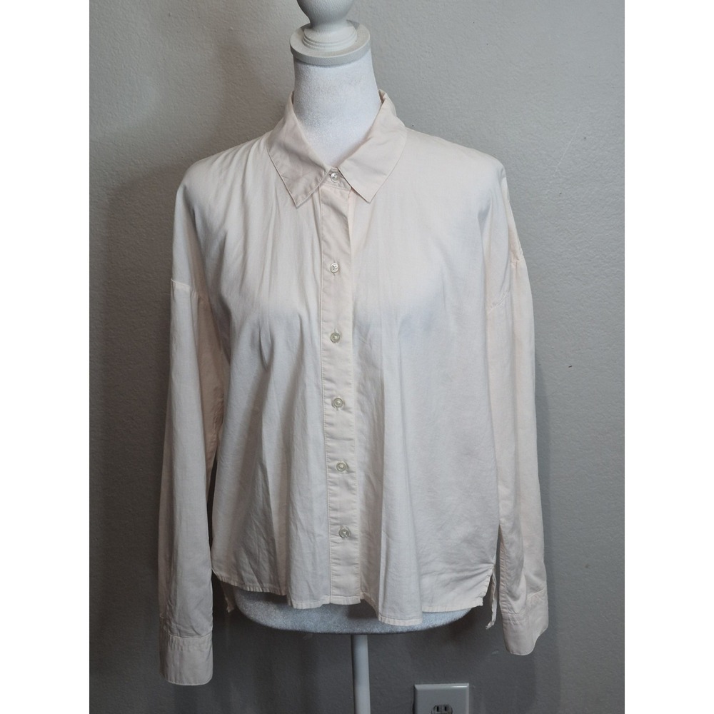 James Perse Women Standard Lightweight Button Down Shirt Pink Size 1 Minimalist